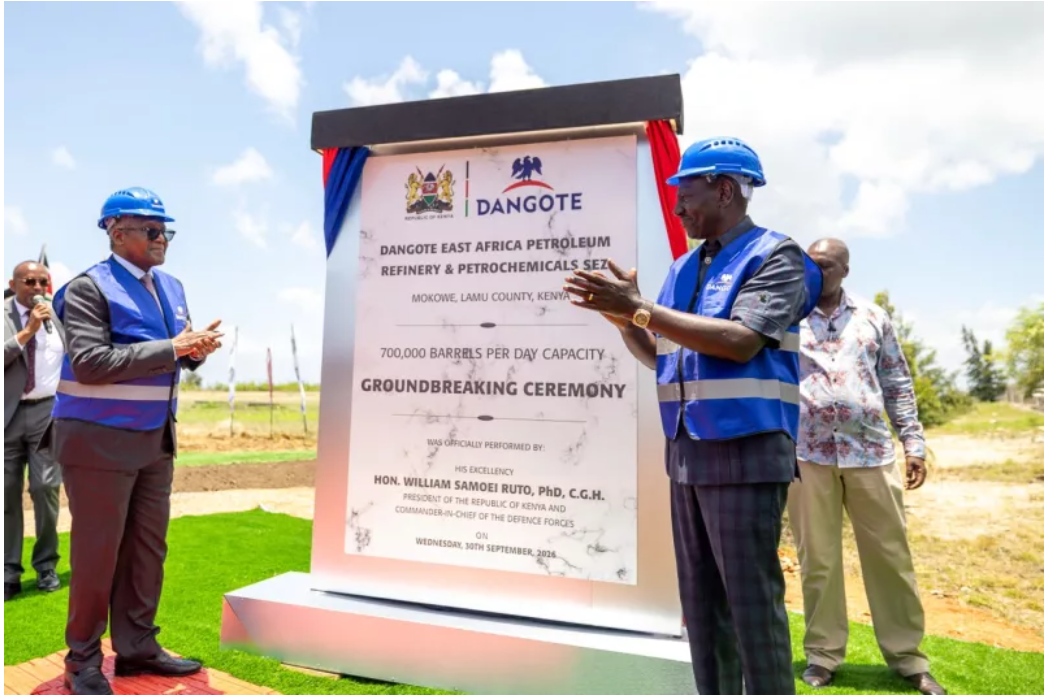 Aliko Dangote and President William Ruto at the Lamu refinery groundbreaking ceremony